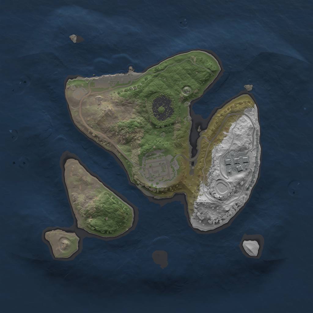 Rust Map: Procedural Map, Size: 2000, Seed: 5209319, 8 Monuments