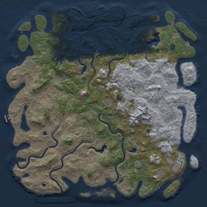 Thumbnail Rust Map: Procedural Map, Size: 6000, Seed: 117, 17 Monuments