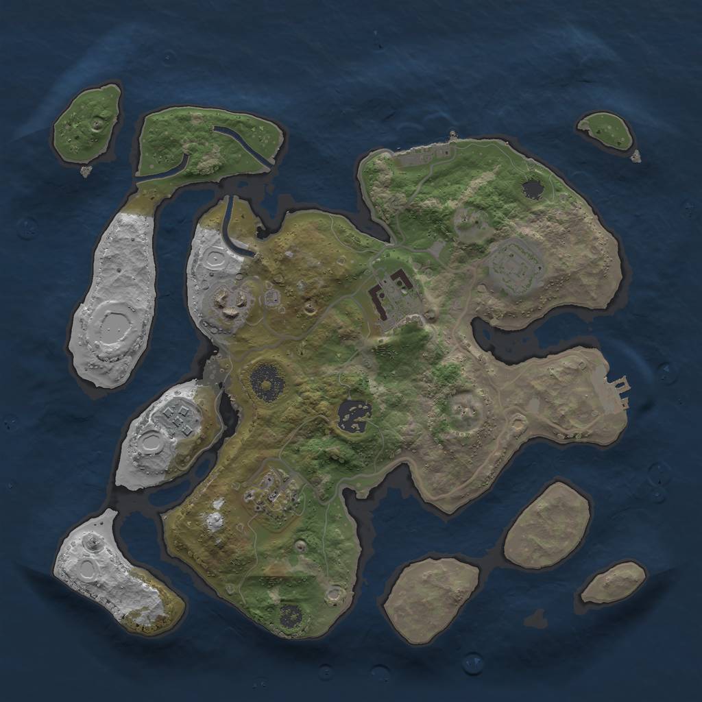 Rust Map: Procedural Map, Size: 3000, Seed: 2020983530, 13 Monuments