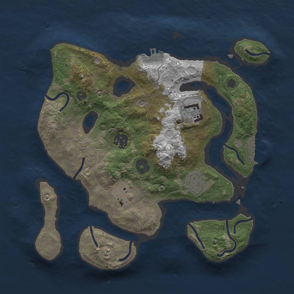 Rust Map: Procedural Map, Size: 3000, Seed: 645677, 12 Monuments