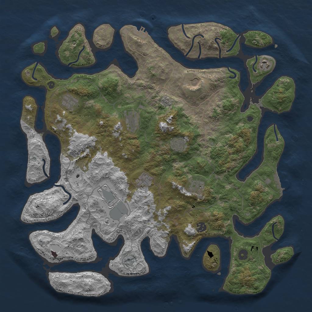Rust Map: Procedural Map, Size: 4500, Seed: 1520866619, 18 Monuments