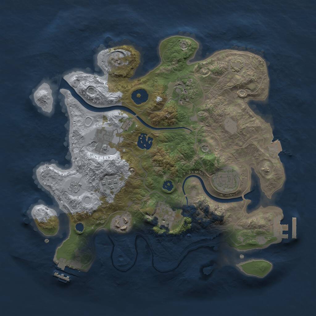 Rust Map: Procedural Map, Size: 3000, Seed: 10987734, 13 Monuments