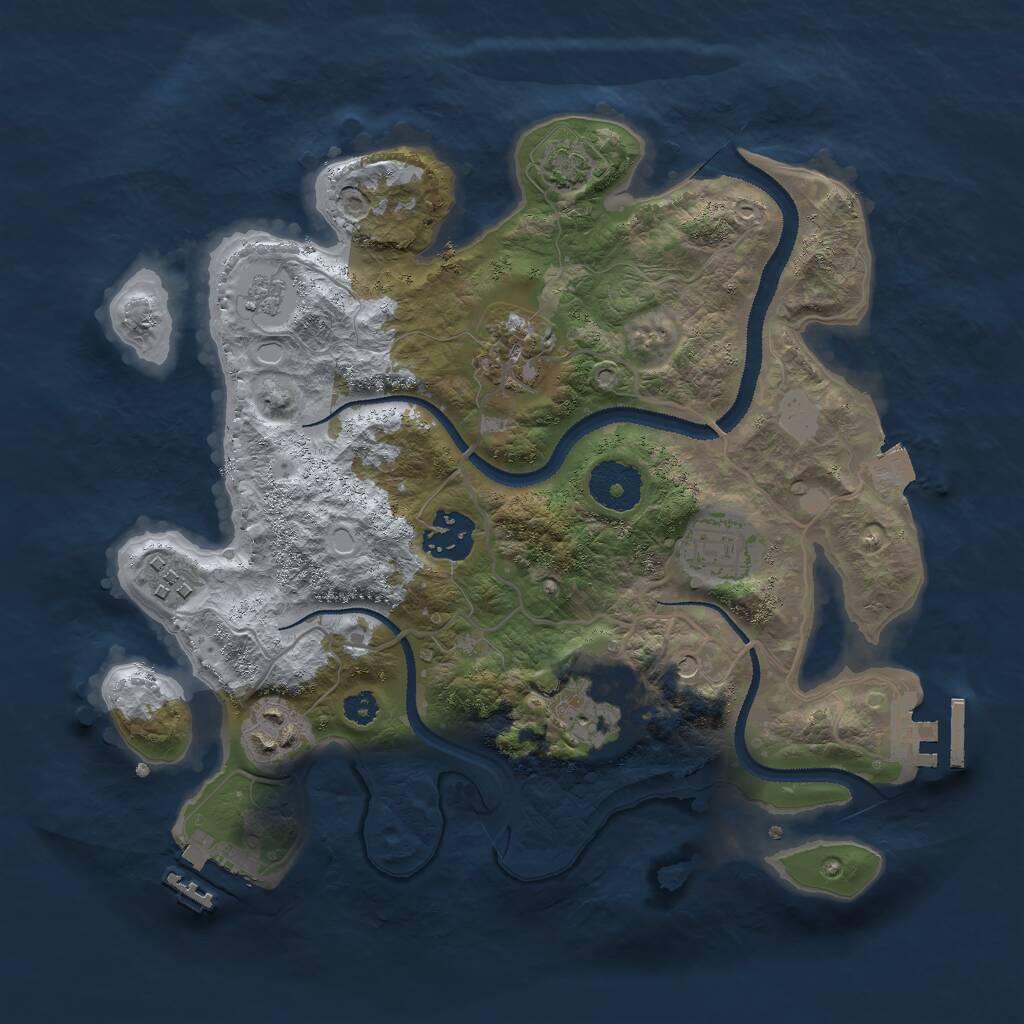 Rust Map: Procedural Map, Size: 3000, Seed: 10987734, 12 Monuments
