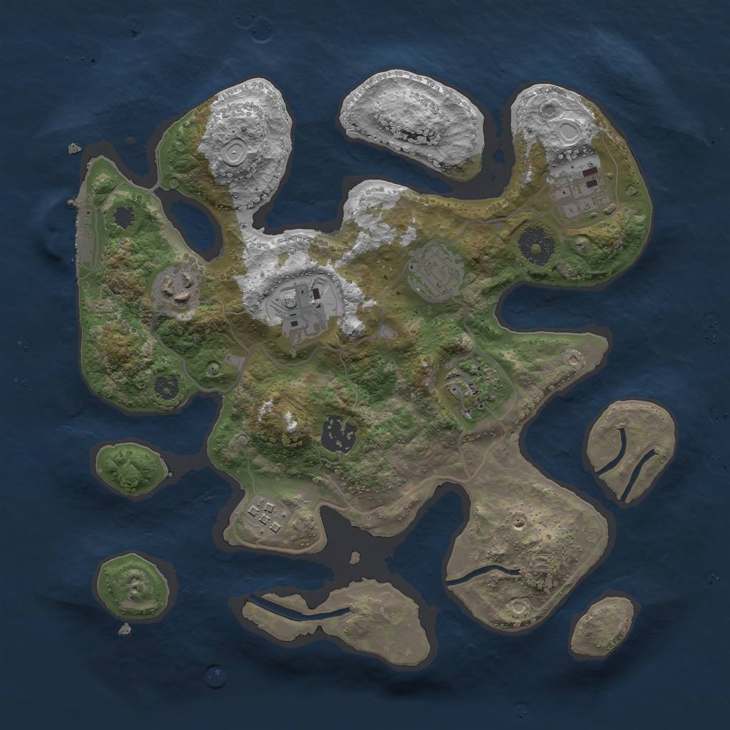 Rust Map: Procedural Map, Size: 3000, Seed: 188586, 13 Monuments
