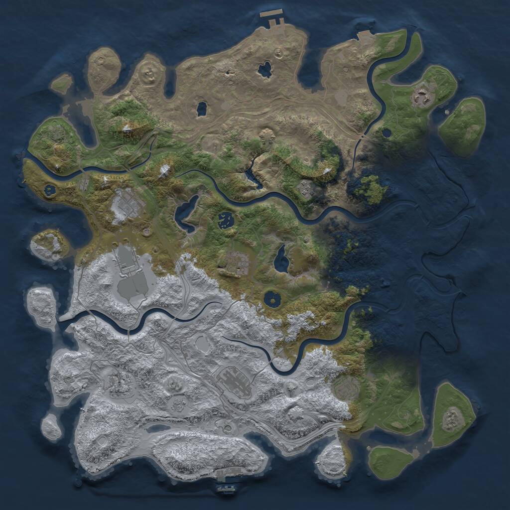 Rust Map: Procedural Map, Size: 4500, Seed: 404078, 15 Monuments
