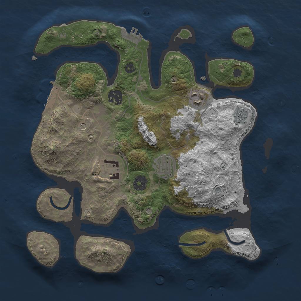 Rust Map: Procedural Map, Size: 3000, Seed: 51469198, 13 Monuments