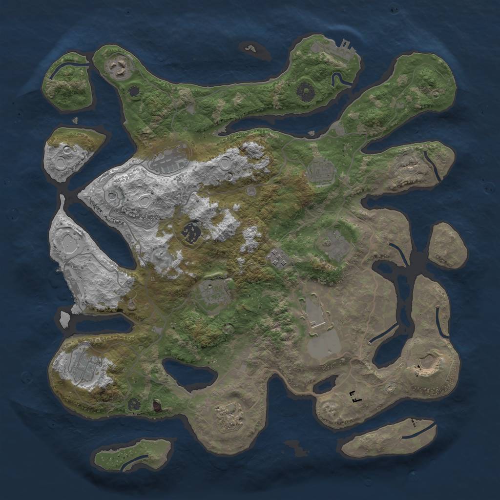 Rust Map: Procedural Map, Size: 4000, Seed: 1561364601, 19 Monuments