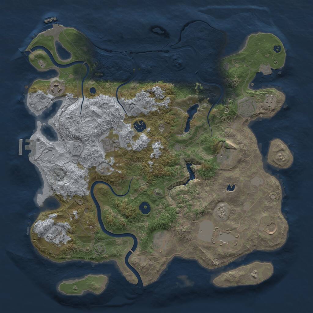 Rust Map: Procedural Map, Size: 4000, Seed: 1561364601, 16 Monuments