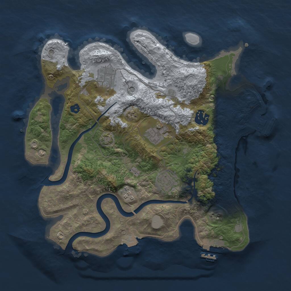 Rust Map: Procedural Map, Size: 3000, Seed: 254585654, 10 Monuments