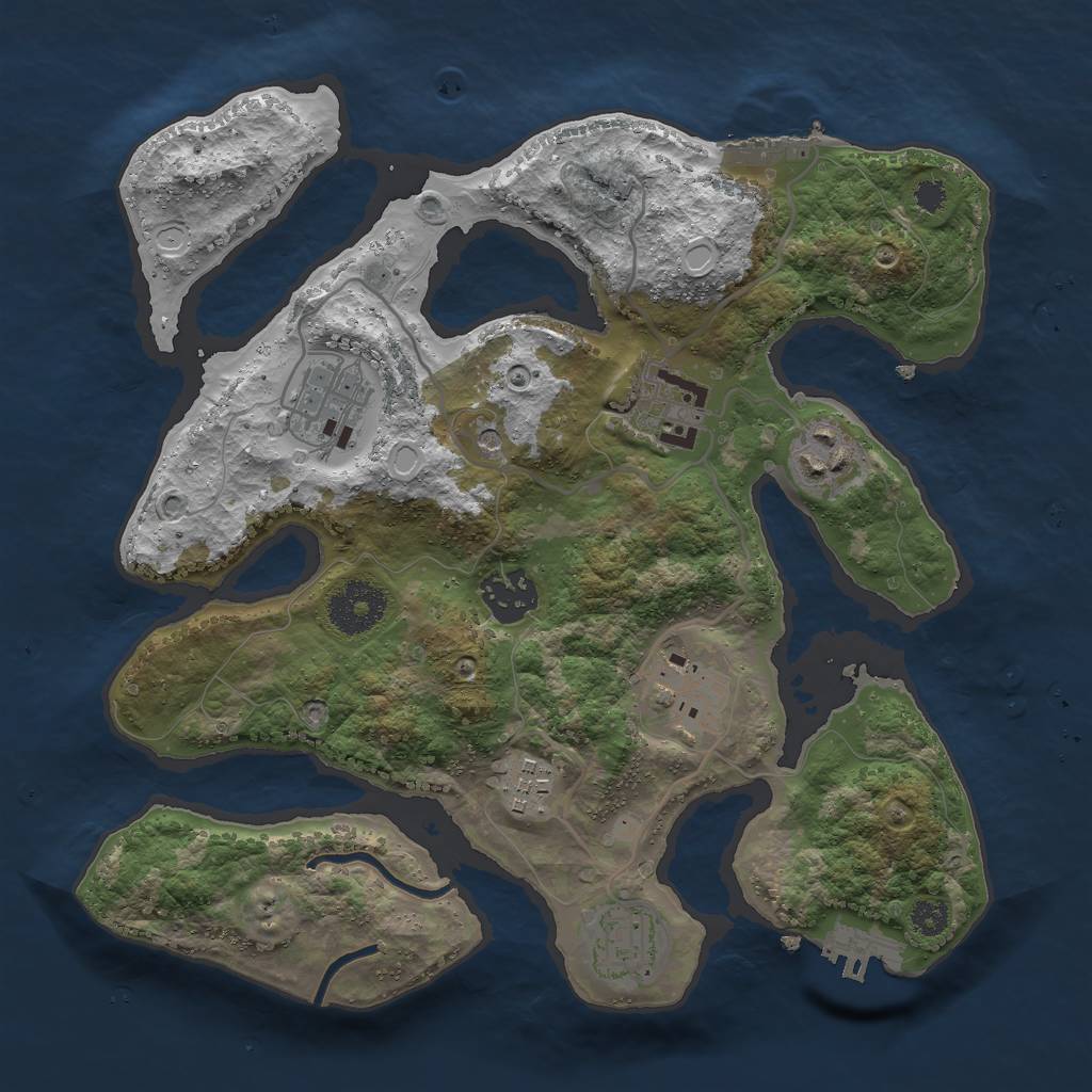 Rust Map: Procedural Map, Size: 3000, Seed: 1000012, 15 Monuments