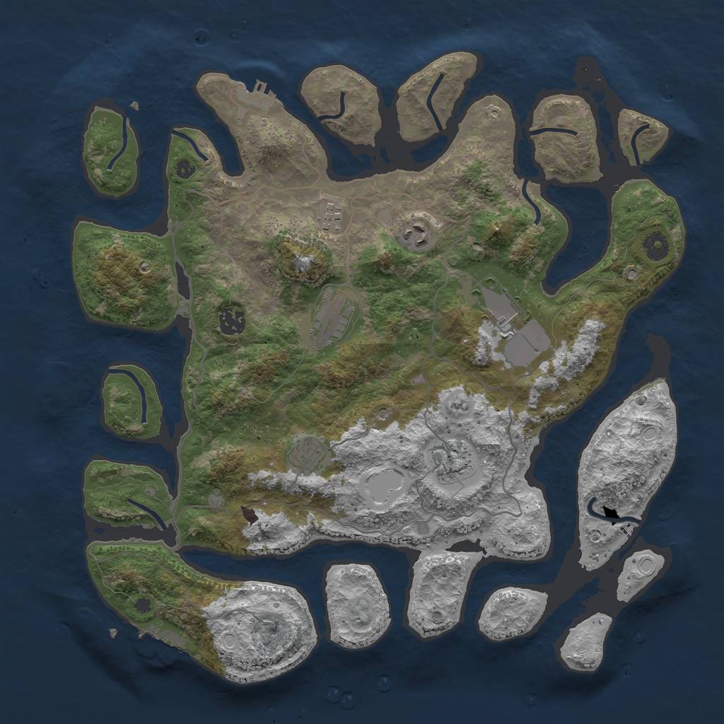 Rust Map: Procedural Map, Size: 4000, Seed: 2100502766, 15 Monuments