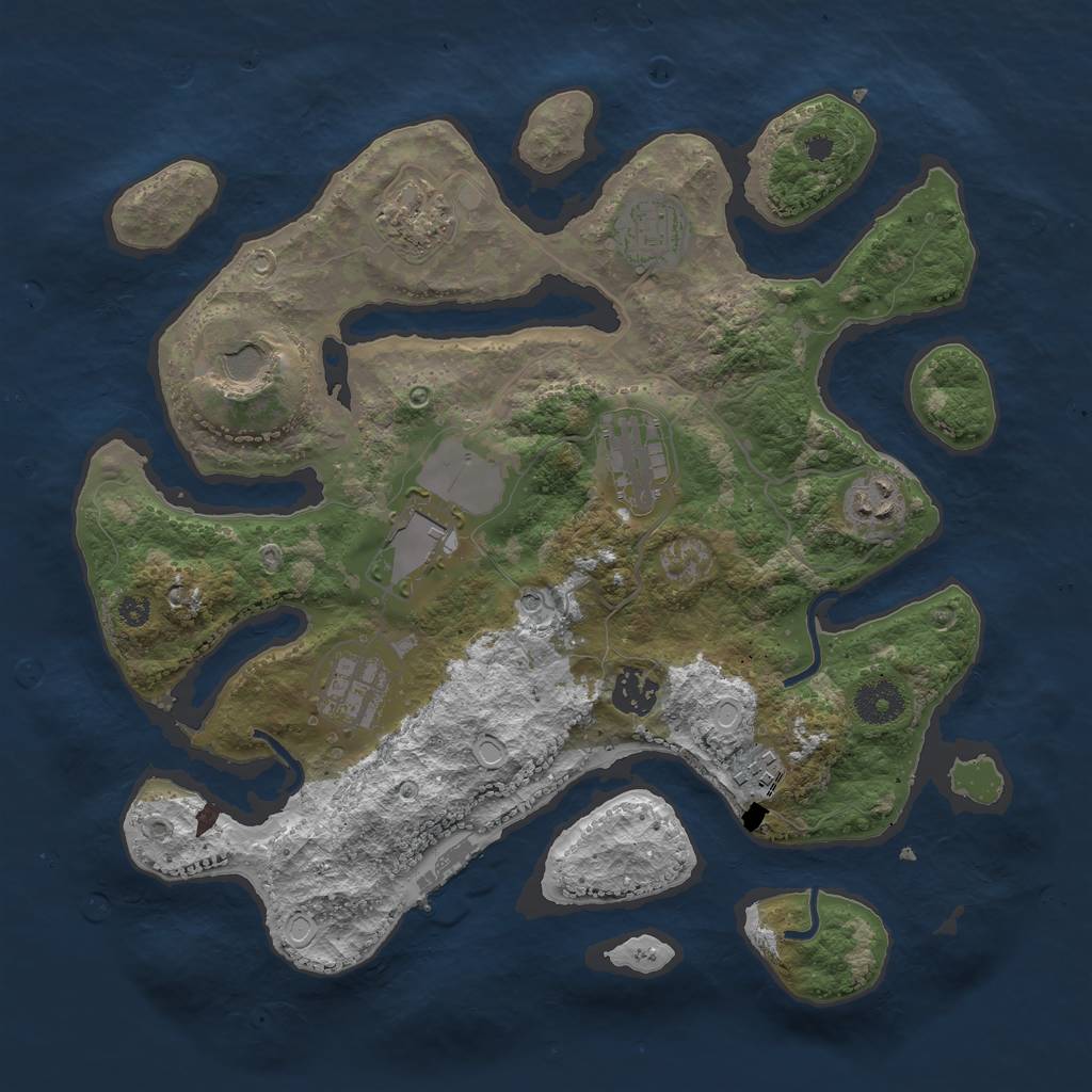 Rust Map: Procedural Map, Size: 3500, Seed: 8517168, 16 Monuments