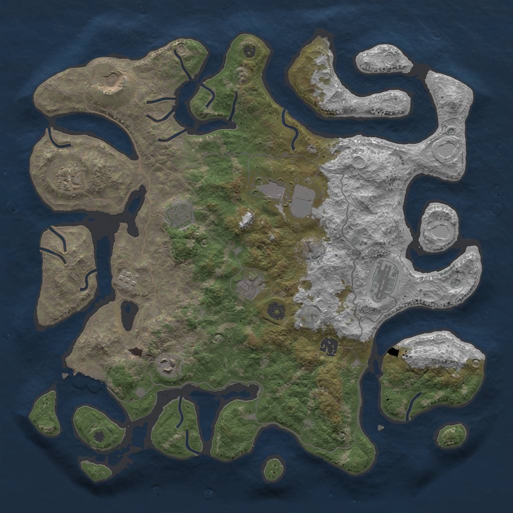 Rust Map: Procedural Map, Size: 4250, Seed: 27212, 16 Monuments