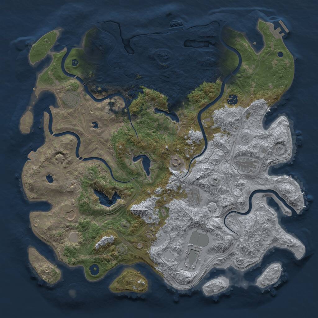 Rust Map: Procedural Map, Size: 4500, Seed: 5209319, 15 Monuments