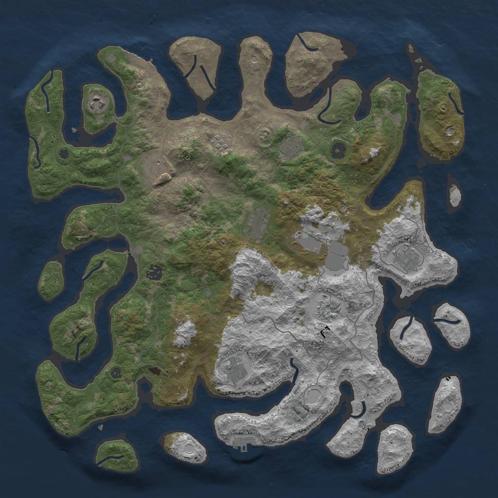 Rust Map: Procedural Map, Size: 4600, Seed: 265423125, 18 Monuments