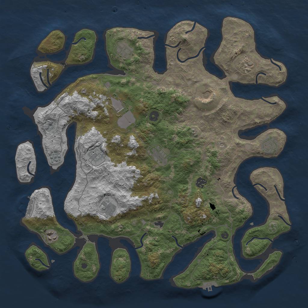 Rust Map: Procedural Map, Size: 4500, Seed: 15765, 19 Monuments