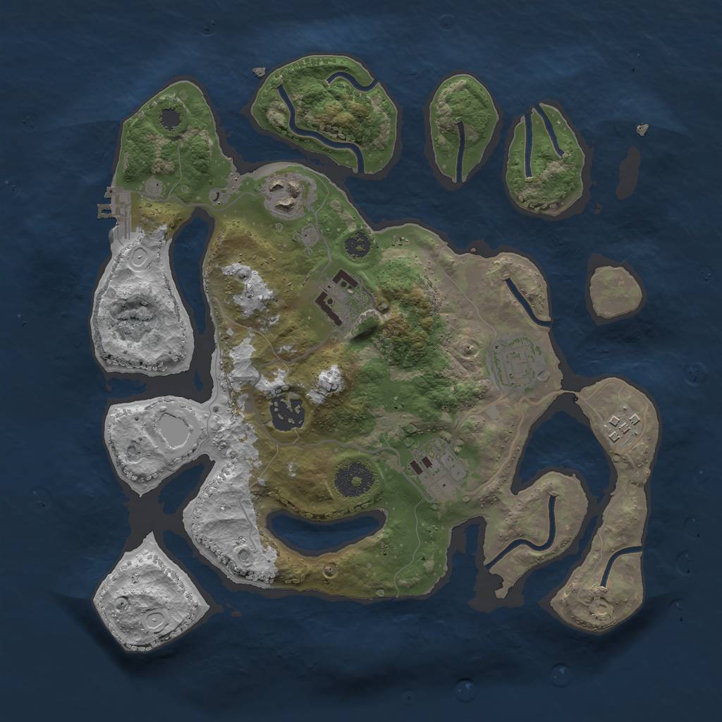 Rust Map: Procedural Map, Size: 3000, Seed: 47770097, 12 Monuments