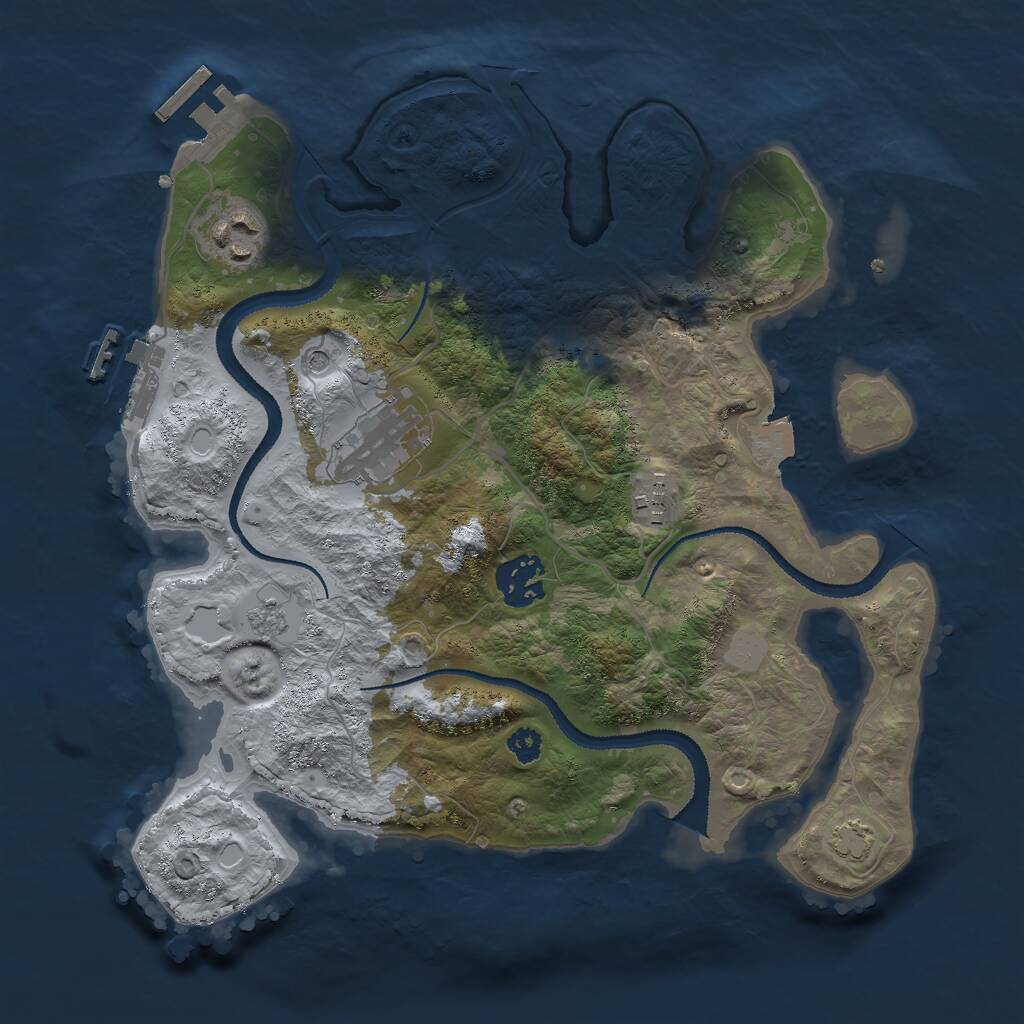 Rust Map: Procedural Map, Size: 3000, Seed: 47770097, 10 Monuments