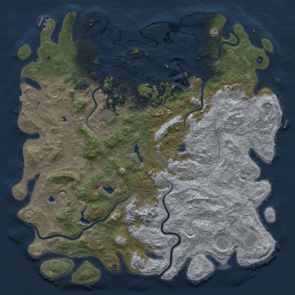 Rust Map: Procedural Map, Size: 6000, Seed: 78, 17 Monuments