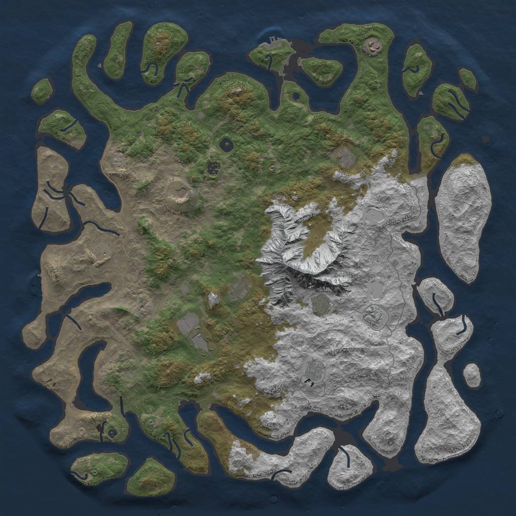 Rust Map: Procedural Map, Size: 6000, Seed: 78, 19 Monuments