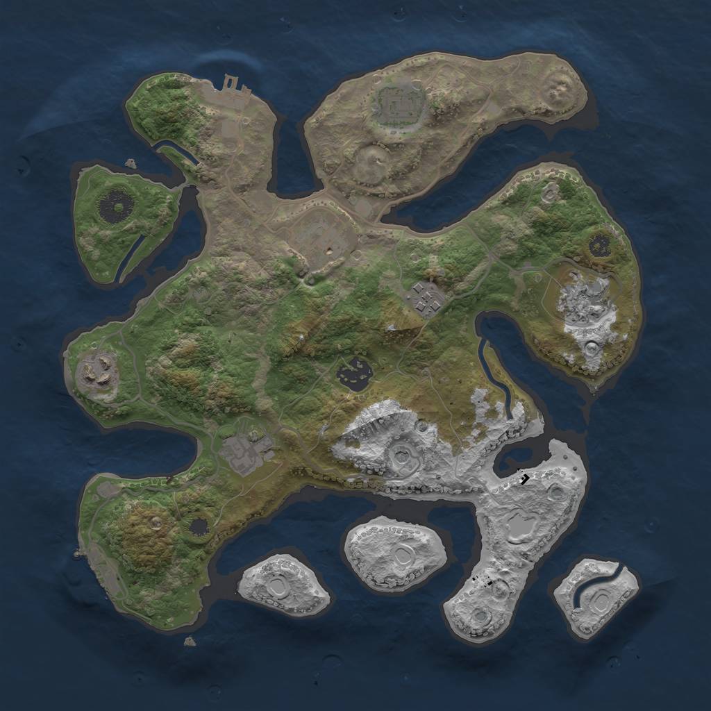 Rust Map: Procedural Map, Size: 3200, Seed: 2418, 15 Monuments