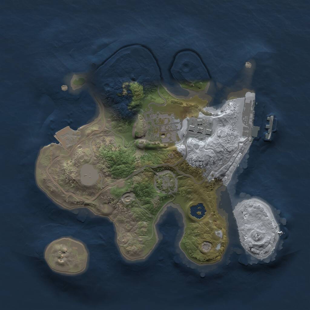 Rust Map: Procedural Map, Size: 2000, Seed: 654, 5 Monuments