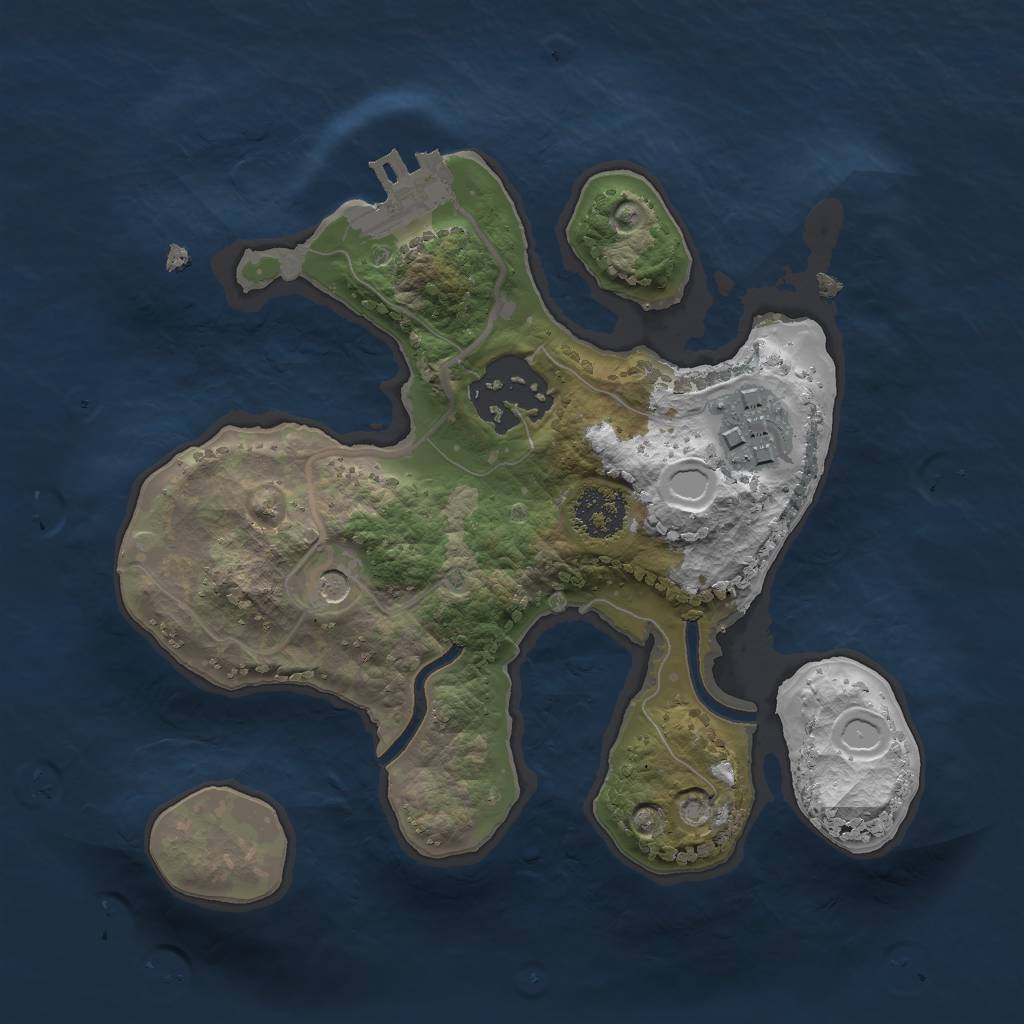 Rust Map: Procedural Map, Size: 2000, Seed: 654, 9 Monuments