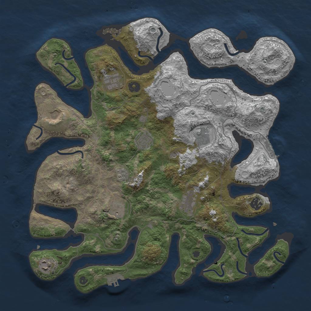 Rust Map: Procedural Map, Size: 4000, Seed: 1872436572, 17 Monuments