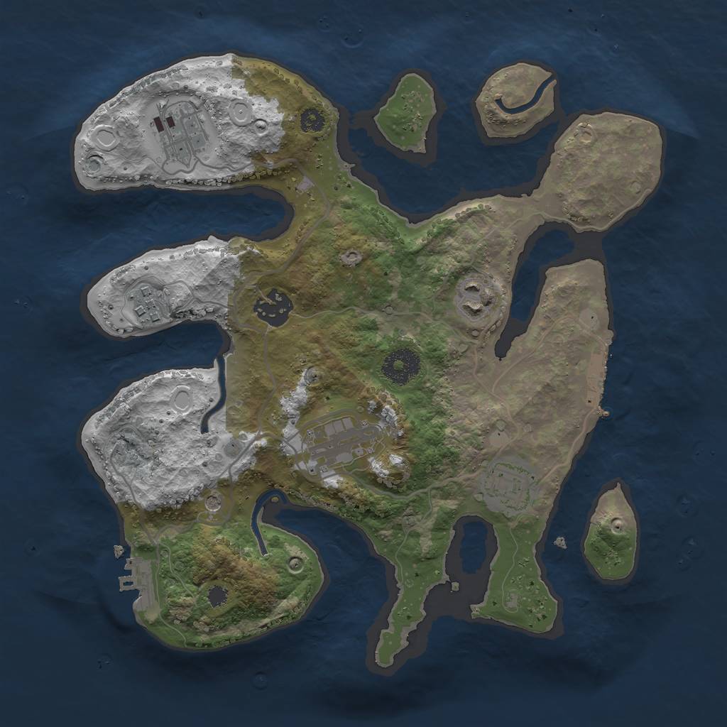 Rust Map: Procedural Map, Size: 3000, Seed: 1707637137, 14 Monuments