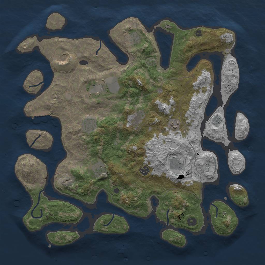 Rust Map: Procedural Map, Size: 4250, Seed: 696969, 17 Monuments