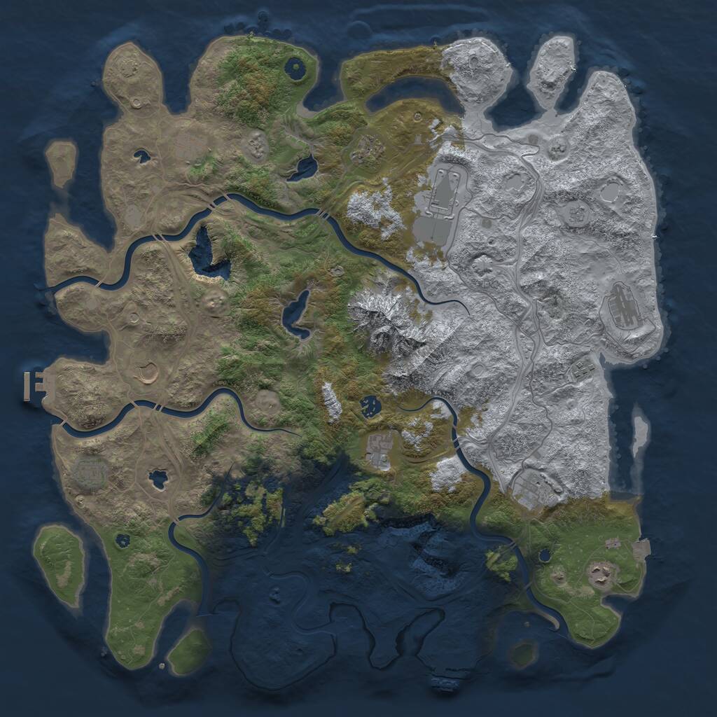 Rust Map: Procedural Map, Size: 5000, Seed: 15091998, 17 Monuments
