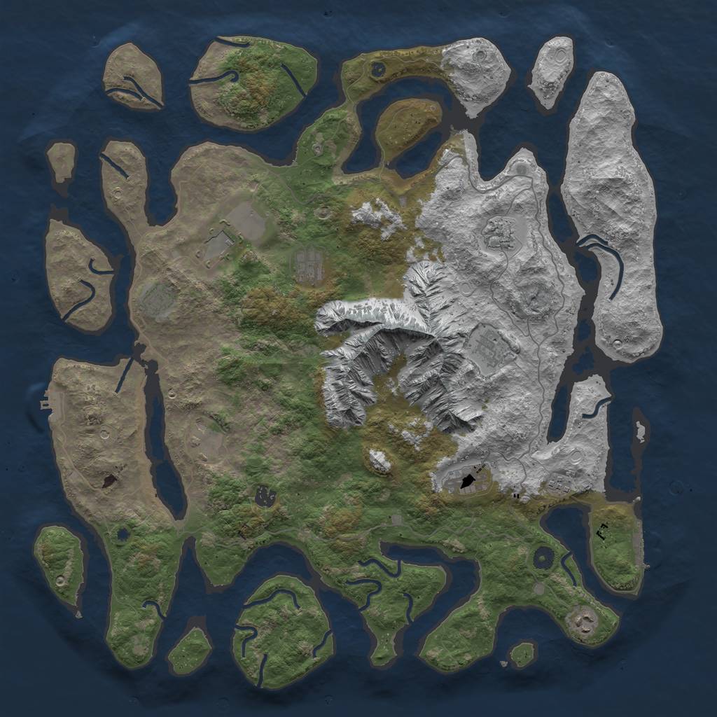 Rust Map: Procedural Map, Size: 5000, Seed: 15091998, 18 Monuments