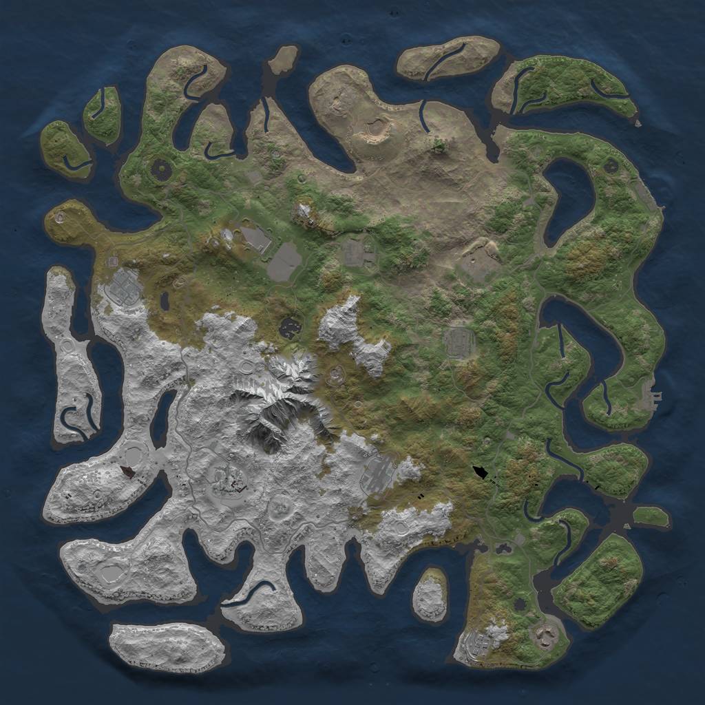 Rust Map: Procedural Map, Size: 5000, Seed: 1520866619, 19 Monuments