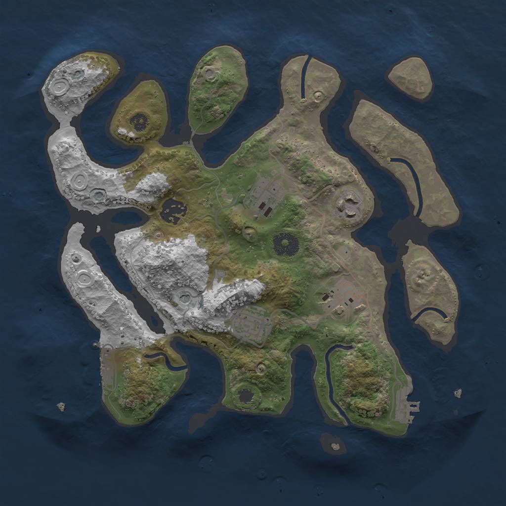 Rust Map: Procedural Map, Size: 3000, Seed: 41984, 13 Monuments