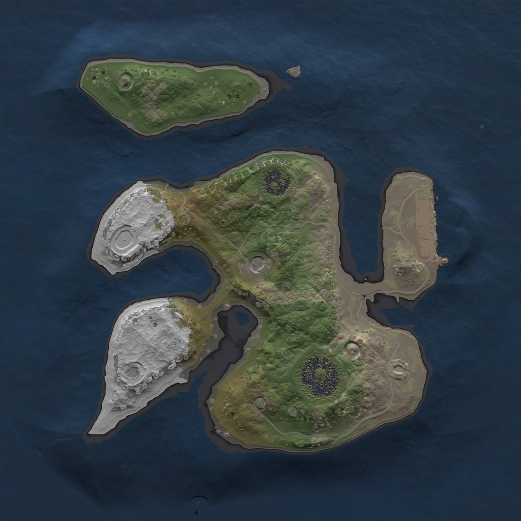 Rust Map: Procedural Map, Size: 2000, Seed: 2147445441, 7 Monuments