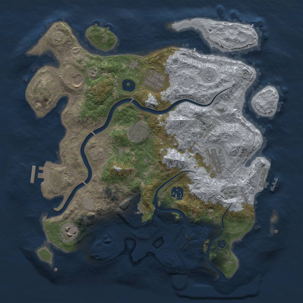 Rust Map: Procedural Map, Size: 3500, Seed: 1627011563, 14 Monuments