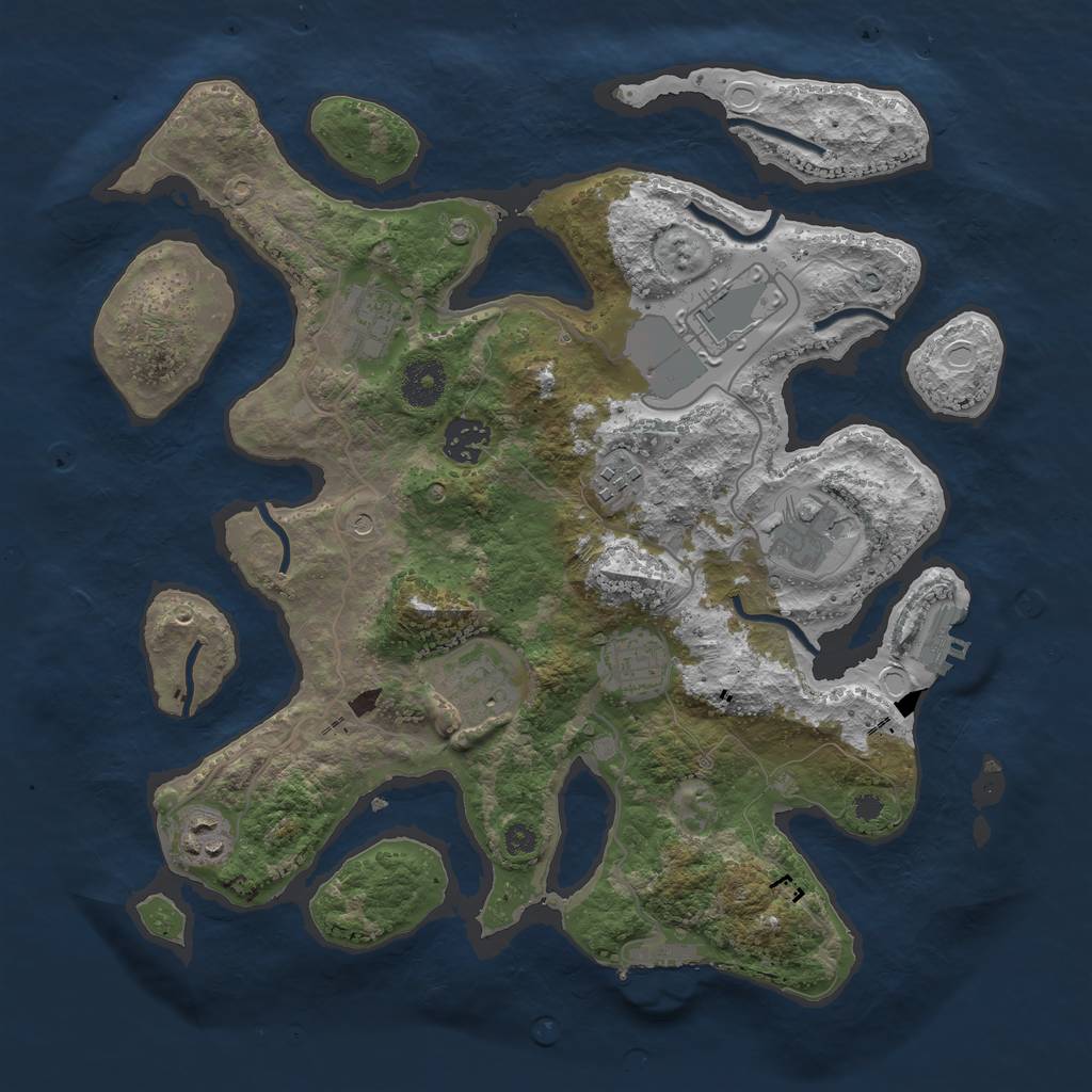 Rust Map: Procedural Map, Size: 3500, Seed: 1627011563, 16 Monuments