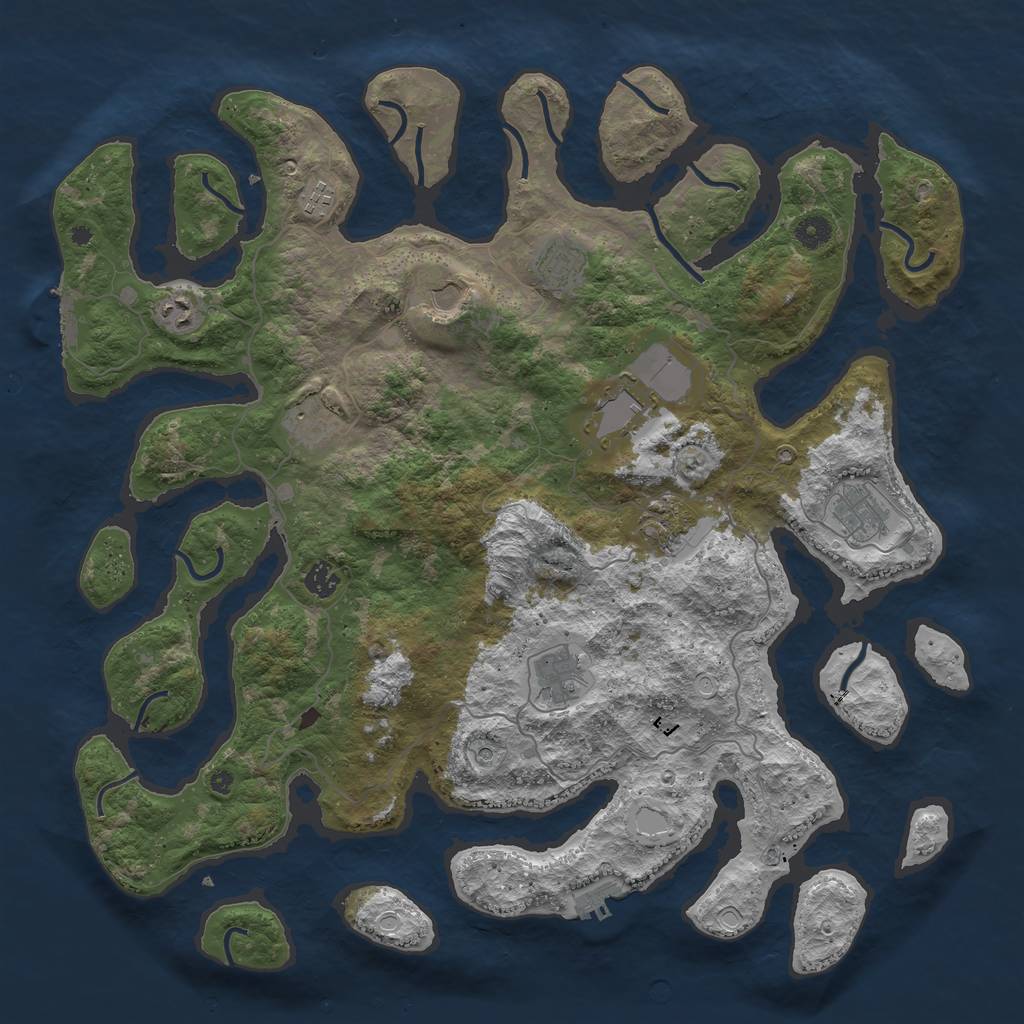 Rust Map: Procedural Map, Size: 4500, Seed: 265423125, 18 Monuments