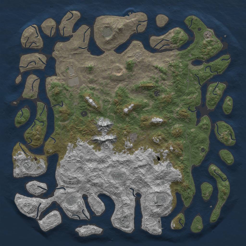 Rust Map: Procedural Map, Size: 6000, Seed: 12555, 19 Monuments