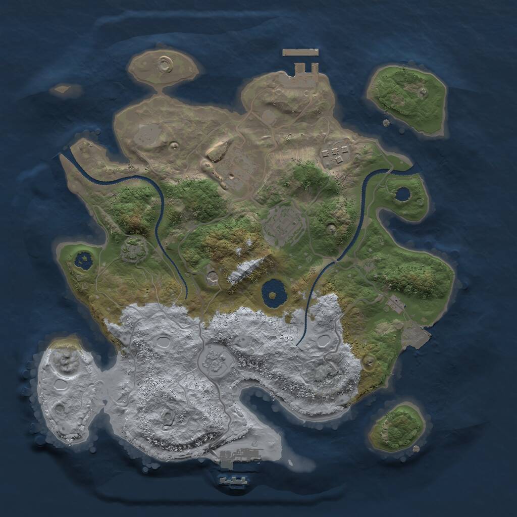 Rust Map: Procedural Map, Size: 2900, Seed: 3068, 9 Monuments