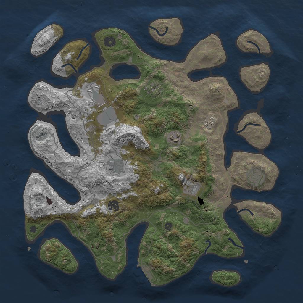 Rust Map: Procedural Map, Size: 4000, Seed: 723646468, 15 Monuments