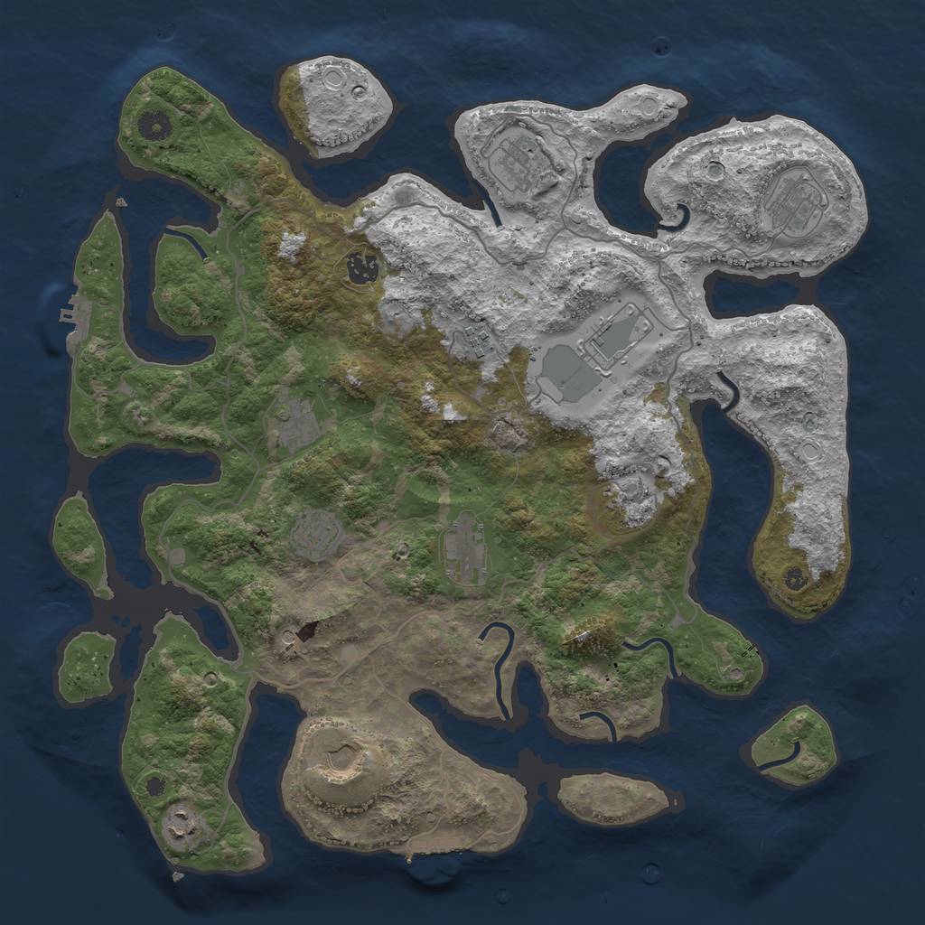 Rust Map: Procedural Map, Size: 4250, Seed: 534603162, 19 Monuments