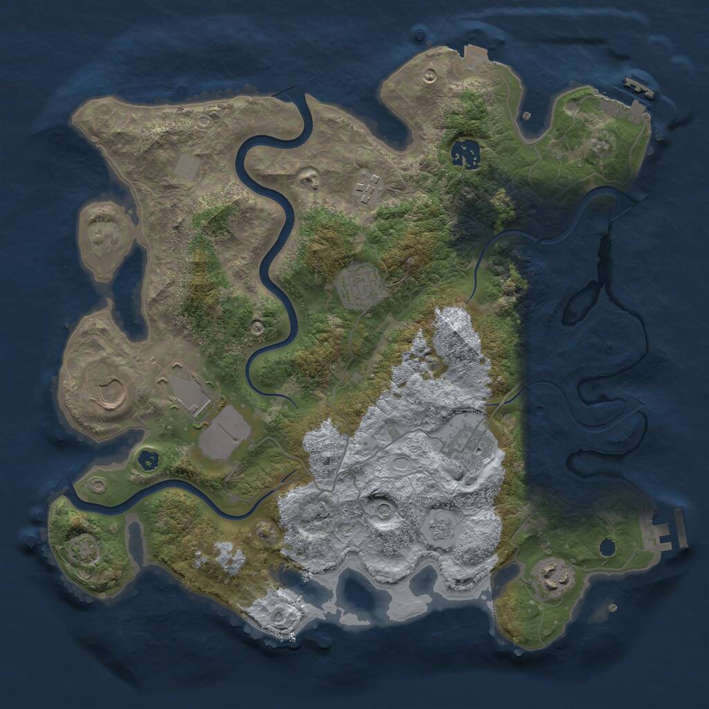 Rust Map: Procedural Map, Size: 3500, Seed: 23088139, 13 Monuments