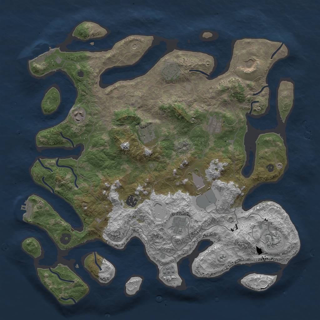 Rust Map: Procedural Map, Size: 4250, Seed: 361175933, 18 Monuments