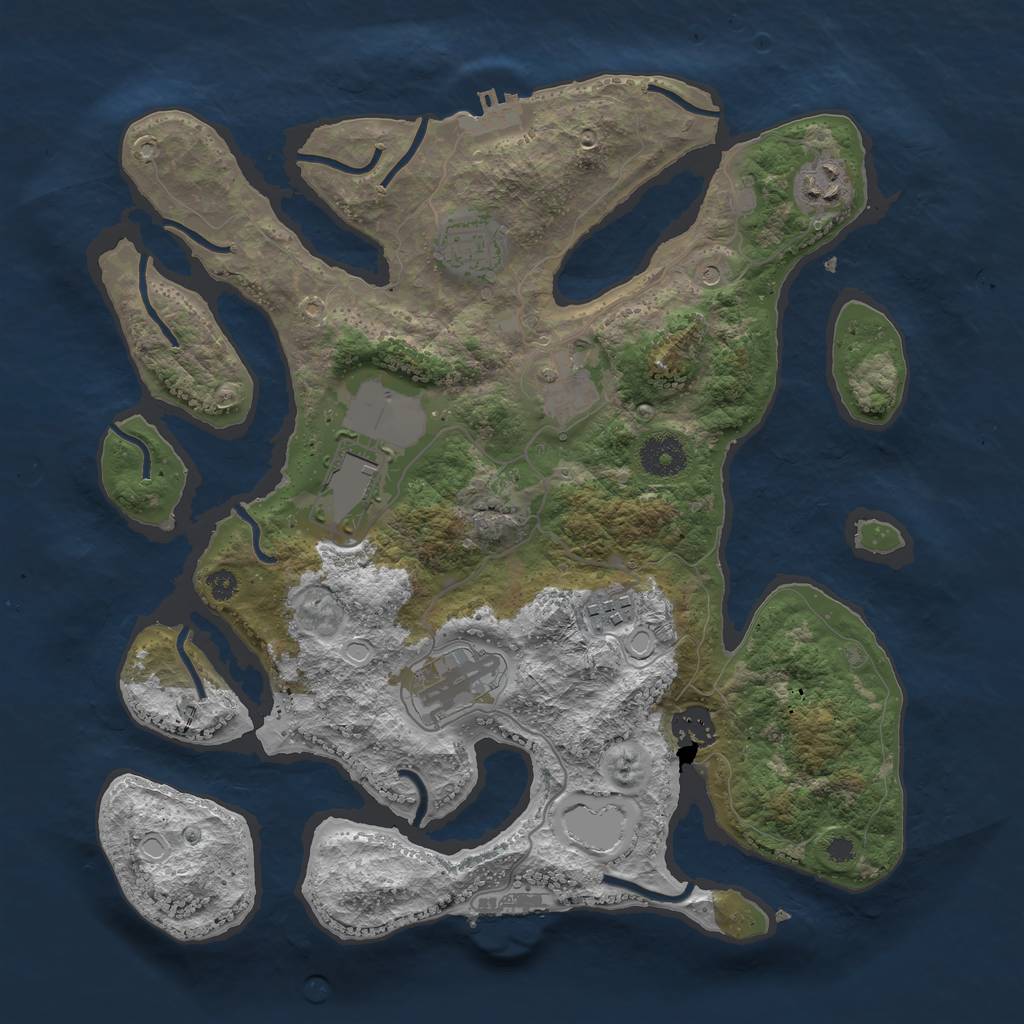 Rust Map: Procedural Map, Size: 3500, Seed: 12088, 15 Monuments