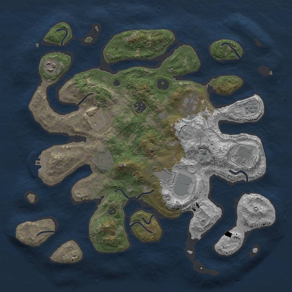 Rust Map: Procedural Map, Size: 3700, Seed: 1237616, 15 Monuments