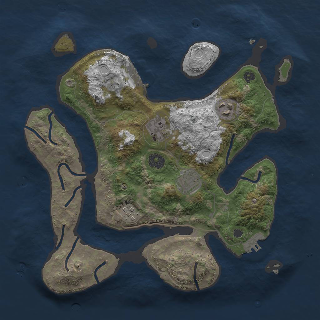 Rust Map: Procedural Map, Size: 3000, Seed: 1653245134, 11 Monuments