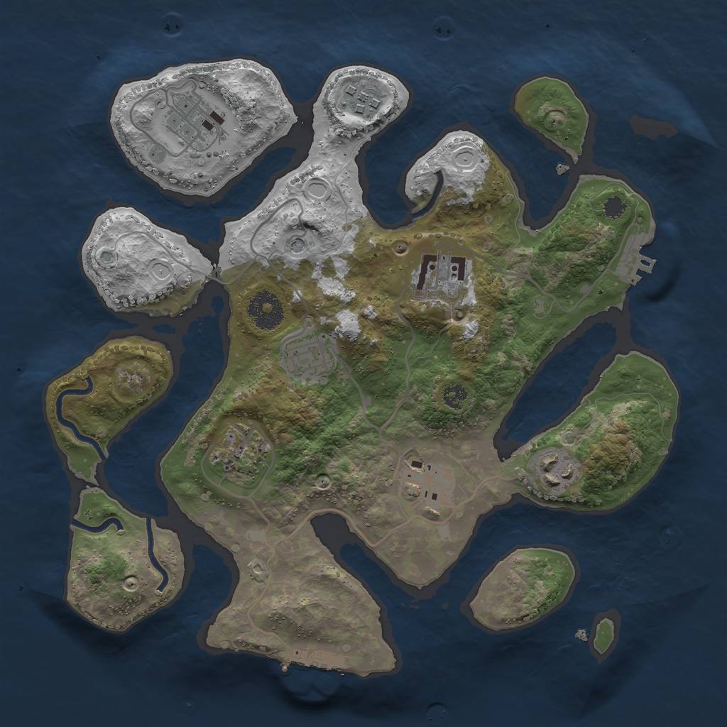 Rust Map: Procedural Map, Size: 3000, Seed: 1052336971, 15 Monuments