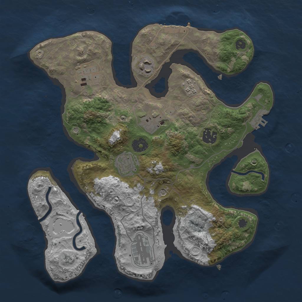 Rust Map: Procedural Map, Size: 3000, Seed: 312368076, 15 Monuments