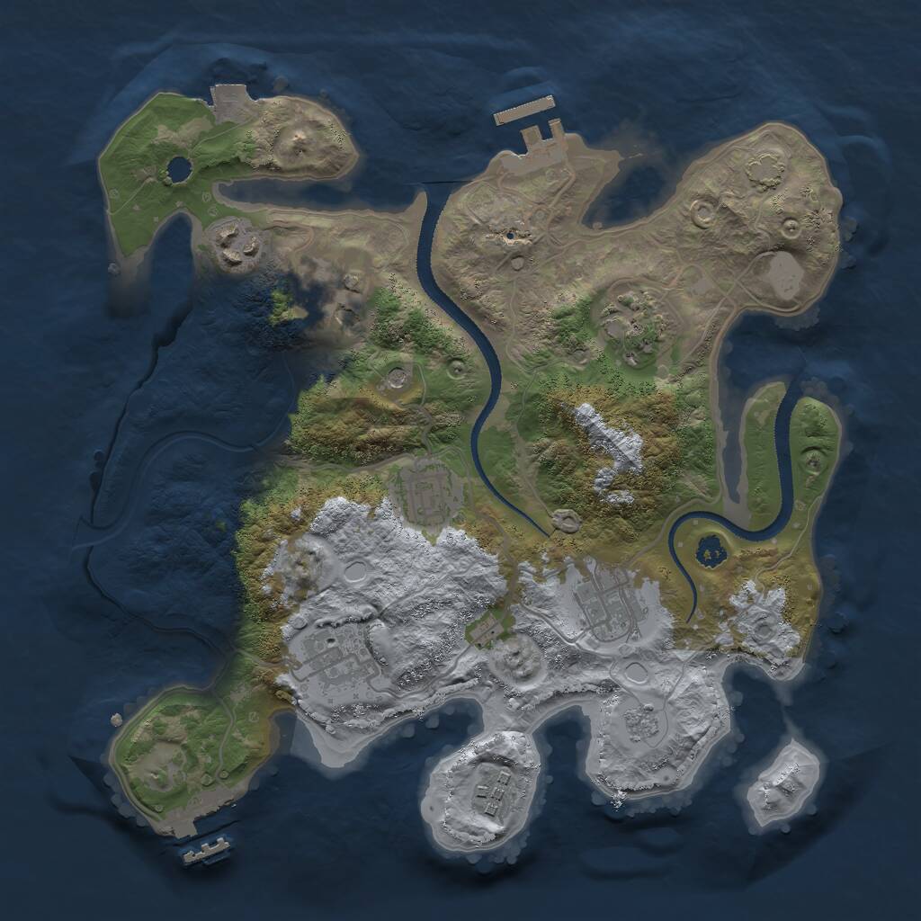 Rust Map: Procedural Map, Size: 3000, Seed: 637964610, 13 Monuments